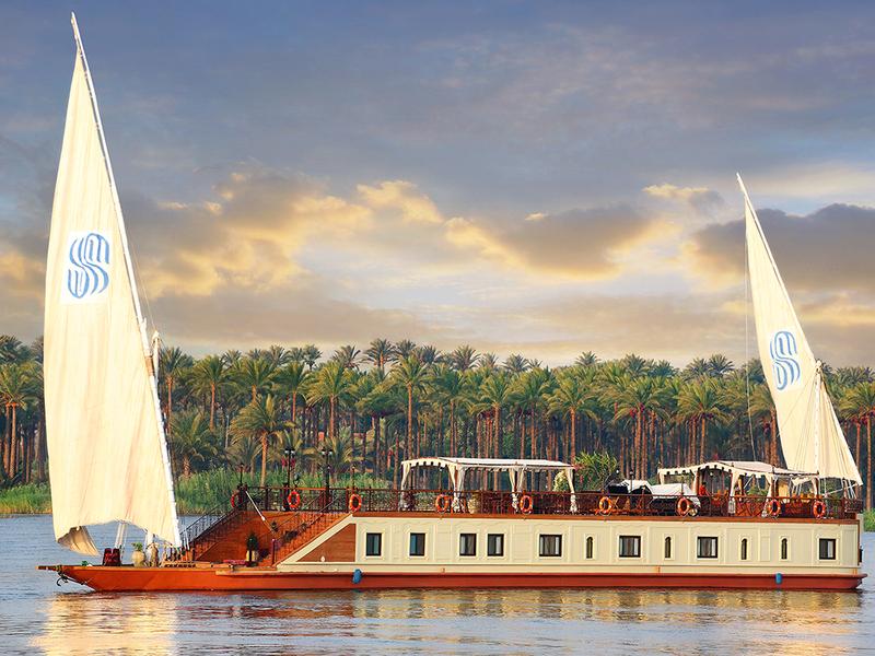 The exterior of the Sonesta Dahabeya Amirat Cruise.